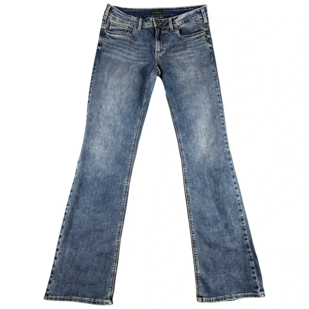 Silver Jeans Co Suki Slim Bootcut Jeans Mens 34x35 Blue Denim Rugged Workwear